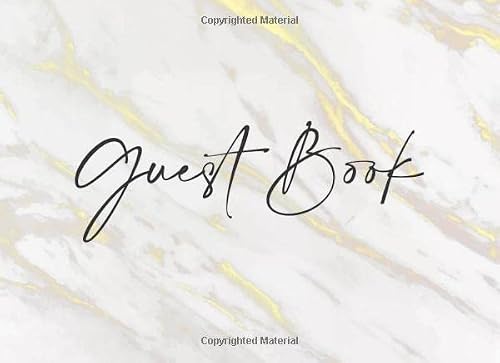 Guest Book: Marble & Gold Cover Guestbook For Wedding, Birthdays, Anniversary, Bridal Shower, Baby Shower, Visitors - 8.25” x 6” - 120 Pages