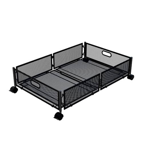 Cesta de almacenamiento debajo de la cama - Espacio de almacenamiento plegable debajo de la cama, caja de almacenamiento para la cama | Bajo cajón con rodillos, cestas de cama plegables con rodillos