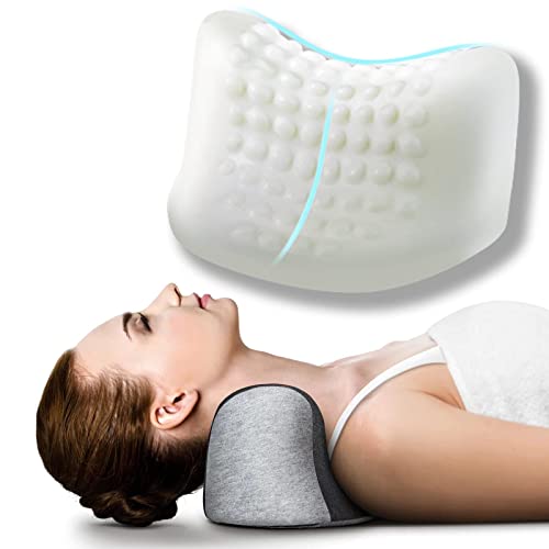 Upgrade Flexible Neck Stretcher For Neck Pain Relief, Neck And Shoulder Relaxer, Neck Cloud Cervical Traction Device For Tmj And Cervical Spine Alignment, Chiropractic Pillow With Pillowcase (Hard) #TOP17