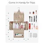 BAGSMART Travel Toiletry Bag, Extra Large Full-open Hanging Toiletry Bag for Women, Puffy Cosmetic Makeup Bag Organizer with Handle for Accessories, Essentials, Toiletries (Pink 13''L) - Image 3