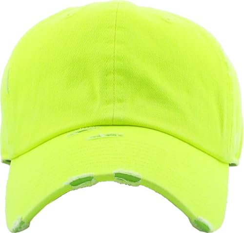 Image of KBETHOS Vintage Washed Distressed Cotton Dad Hat Baseball Cap Adjustable Polo Trucker Unisex Style Headwear