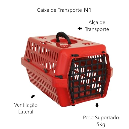 Genérico, Caixa de Transporte Vermelho Pet Animal Pequeno N1 Alvorada