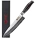 Sunlong Couteaux de Chef 8 Pouces Gyuto Japonais martelé Damas Acier Naturel ébène Manche en Bois