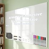 Dry Erase Whiteboard Paper, Large White Board Stickers for Wall, 8x4ft Dry Erase Paper Roll with Adhesive Backing, Perfect Replacement for White Board, No Ghost After 60 Days, 9 Much Better Markers