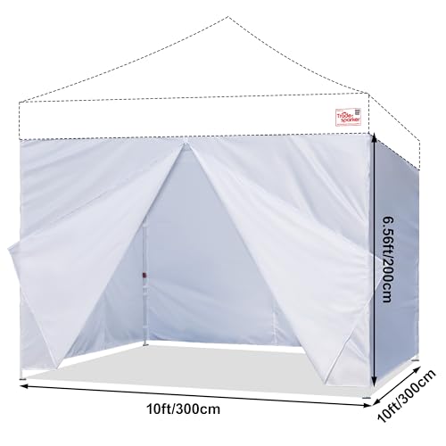 Image of Tradesparker 10x10 Pop up Canopy Sidewall Kit Only, 3 Sidewalls & 1 Doorwall Removable Zipper End Fit for Commercial Instant Tent Canopies,NOT Excluding Top and Frame,Black