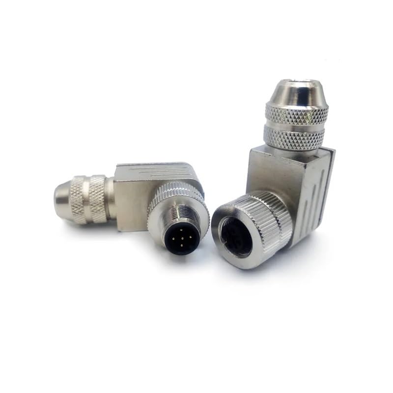 Connecteur M12 étanche contre les interférences 4 broches mâle coudé à vis