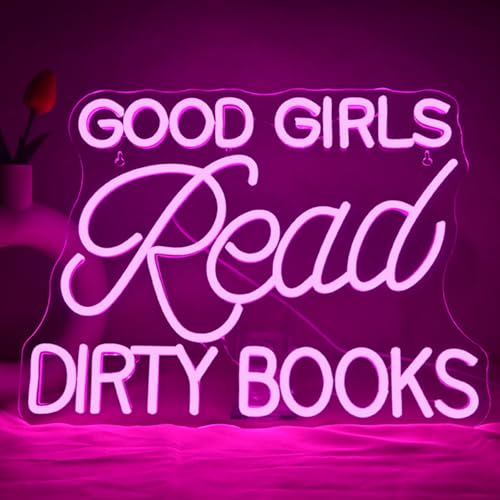 Image of LED Neon Sign for Wall Decor Good Girls Read Dirty Books Neon Light USB Powered Dimmable for Home Book Party Gift Bedroom Book Lover Home Library