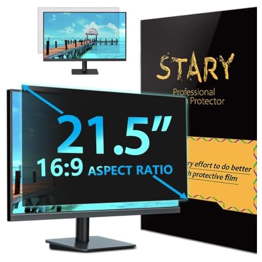Pantalla de Privacidad para Monitor de 21,5" 16:9 - Filtro Antirreflejo y de Luz Azul - Película Protectora Extraíble - Compatible con Acer, DELL, HP, Lenovo, Samsung, Toshiba