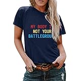 T-shirt con slogan e stampe in lettere inglesi che proteggono i diritti di aborto delle donne