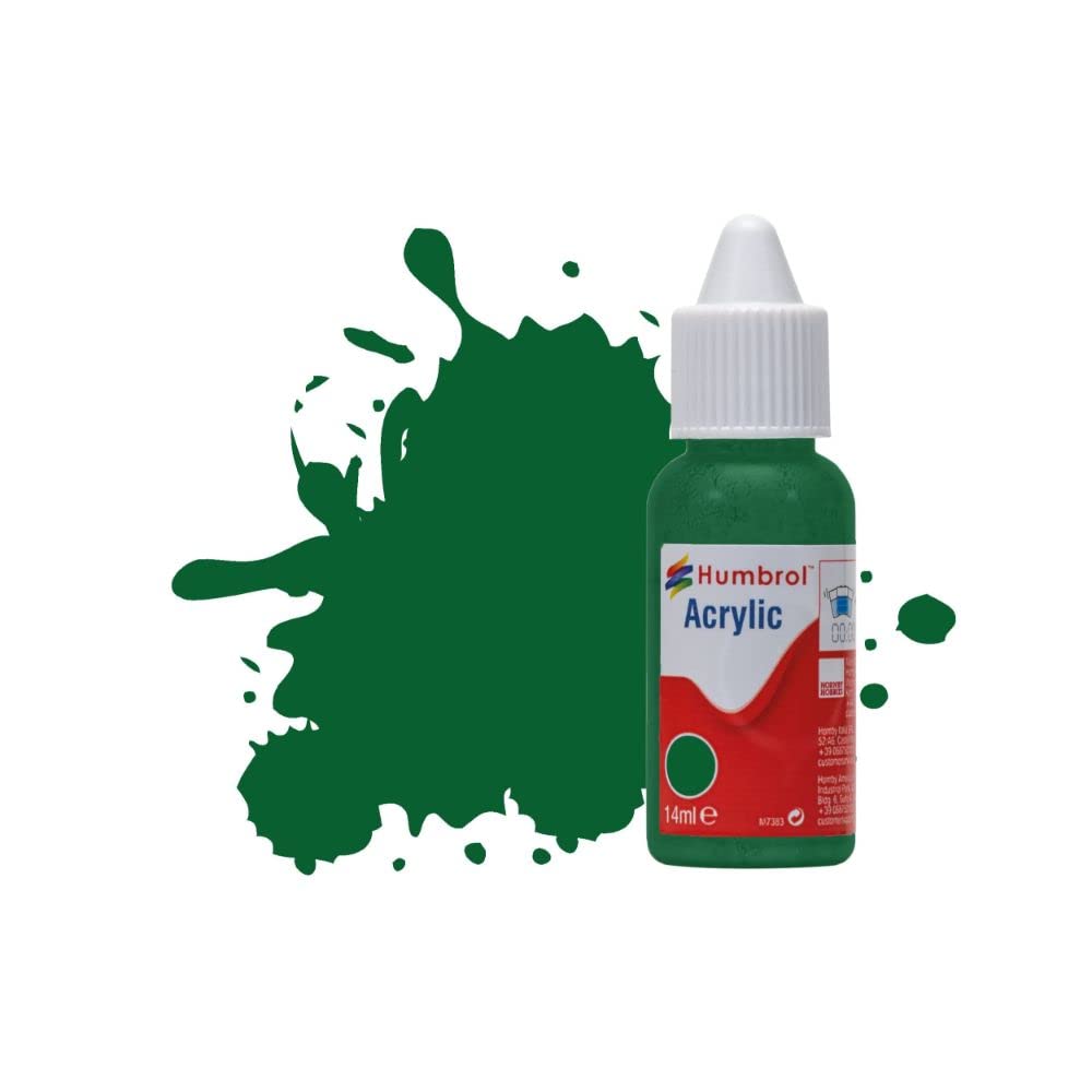 Humbrol Acrylic Paint No 120 Light Green Matt dropper bottle,14ml