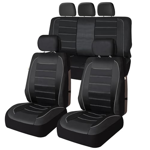 Image of Universal Fit Premier Leatherette Seat Covers - Full Set - Gray