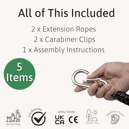 Jaques of London Swing Seat Rope Extension | Accessories used for Outdoor Garden | Tree Strap Rope Extension | Since 1795