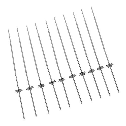 HEMOTON 10Pcs Stainless Steel Bbq Skewers Durable Reusable Grilling Sticks for Outdoor Cooking Safe Comfortable Design for Family Gatherings Camping