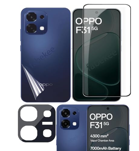 Image of Tempered Glass Screen Protector Compatible for Oppo F31 5G | Front And Back Screen Guard With camera lens protector (Combo)