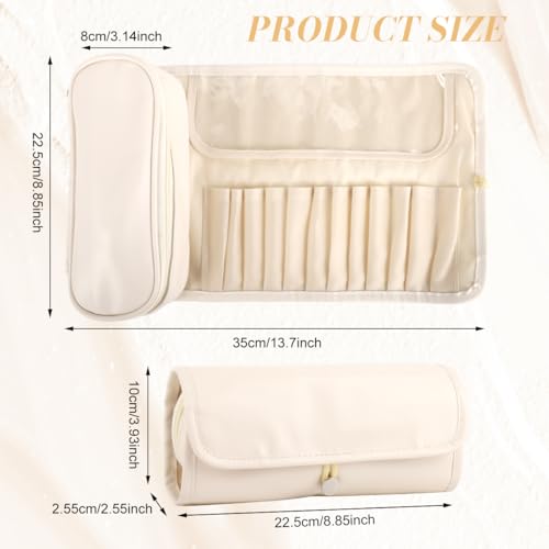 Image of MAYCREATE Makeup Brush Pouch Organiser Waterproof Roll-Up 12 Sleeves