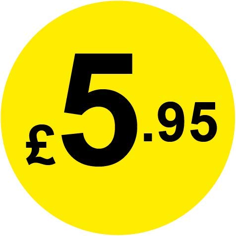 Permanent Adhesive - Black & Yellow 30mm Price Stickers/Labels from £5.45 to £17, 5000, £5.95 — image 1