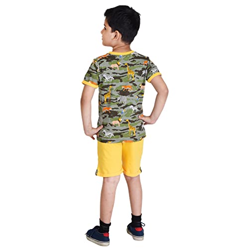Image of Clothe Funn Boys Printed Cotton Half Sleeves T-Shirt & Shorts Set