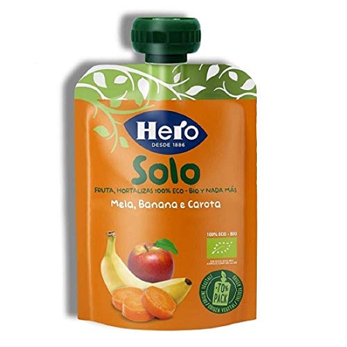 HERO BABY SOLO MANZANA PLATANO Y ZANAHORIA 1 ENVASE 100 G