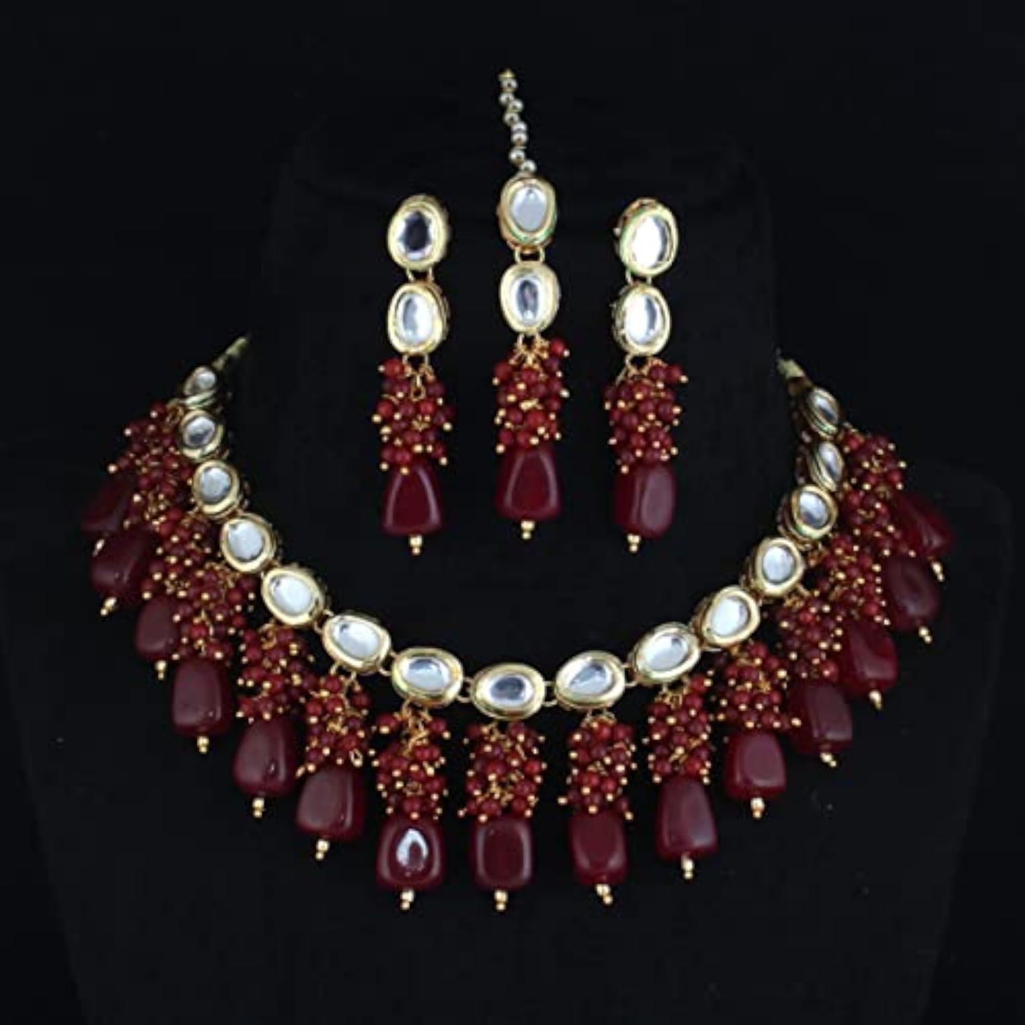Meenakari 18k Plated Tika Earring Combo Set