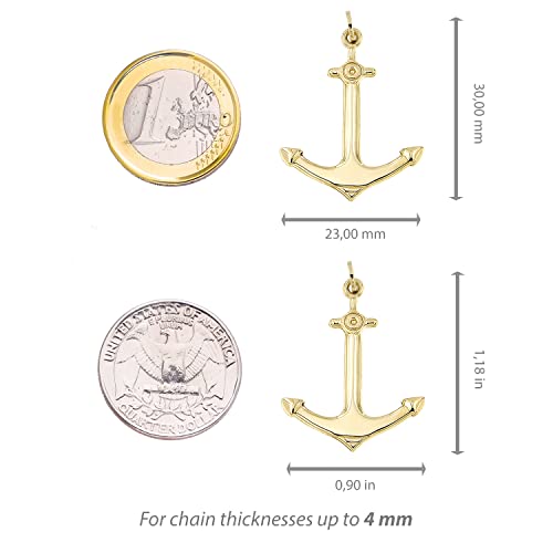 forme di Lucchetta - Fine Nautical Gold Anchor Pendant Jewelry - Recommended Gift for Sailors!, Men's Women's 14k Pendants for Necklaces up to 4mm - Authentic Italian Jewelry from Italy4