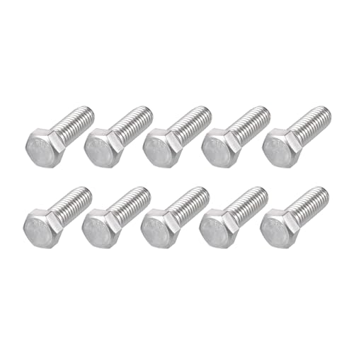Image of METALLIXITY Hex Head Bolts (7 /16-14 x 1-1 /4 inch) 10Pcs, 304 Stainless Steel 18-8, Fully Threaded, External Hex Drive, Plain Finish, Hex Head Screw Bolt, Silver