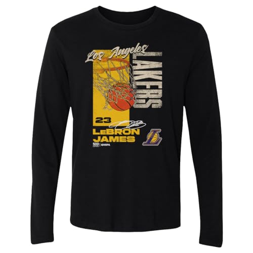 500 LEVEL Lebron James Los Angeles Lakers All Net Long Sleeve Shirt (Black, Medium)