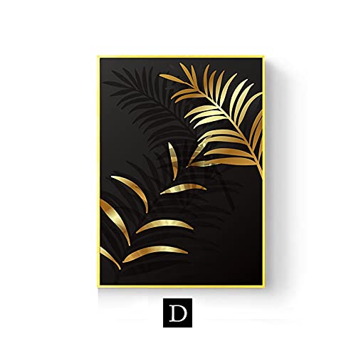 Art mural abstrait feuilles d'or plante ananas affiche moderne - 2