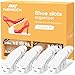 Neprock Shoe Organiser Shoe Slots Organizer for Closet, Shoe Storage Organiser Shoe Rack for Inside Wardrobe, Trainer Storage Shoe Storage Shoe Holder Space Saver for Entryway(12 Pack, White)