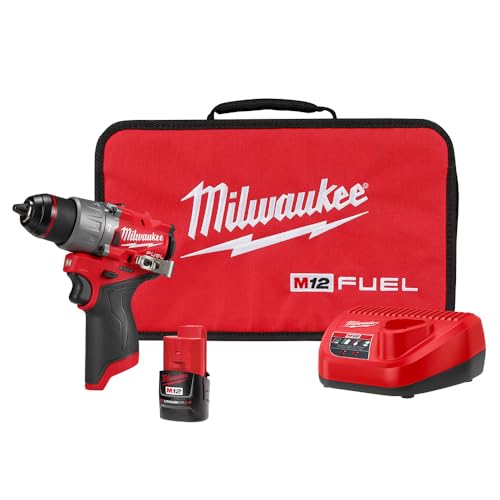 Milwaukee Parafusadeira Furadeira de Impacto 1/2" - 12V Fuel 3404-159N Com 1 Bateria 1 Carregador Bivolt e Bolsa