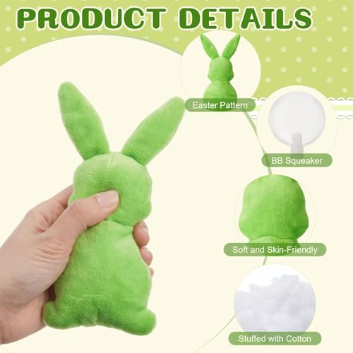 Civaner 12 Pcs Squeaky Dog Toys Bulk, Cute Plush Bunny Carrot Egg Chicken Stuffed Puppy Toys for Small Medium Dogs, Interactive Soft Chew Playthings for Birthday Party Favors & Training — view 5