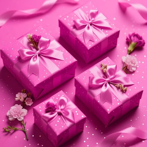 Image of Hot Pink Glitter Tissue Paper for Gift Bags 36 Sheets 14x20 Inch - Recyclable Wrapping Paper for Weddings, Birthdays, Party & Festival Decorations DIY Craft Supplies