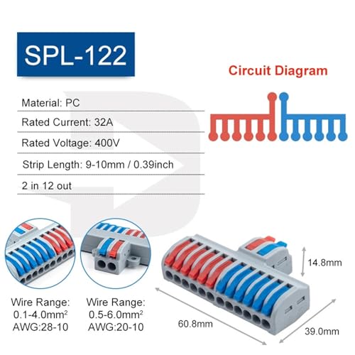 Conectores de cable de cableado rápido compactos de 2 y 3 pines para empalmes SPL 2