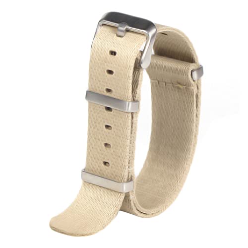 MJMJ Bracelet de montre en nylon 20 mm 22 mm générique de rechange pour homme et femme (couleur du bracelet : crème-S, largeur du bracelet : 22 mm) Cover