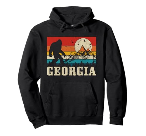 Georgia Bigfoot Vintage Montañas Senderismo Camping Regalo Sudadera con Capucha