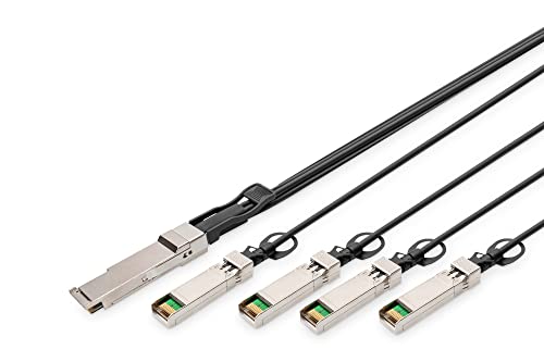 DIGITUS Câble DAC (Direct Attach Copper), 1x QSFP+ 40G vers 4X SFP+, 1 m