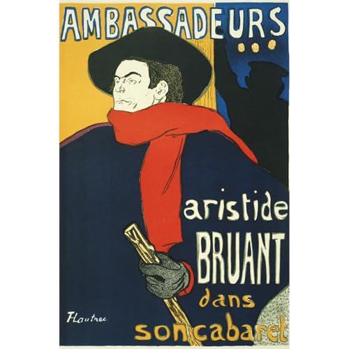 Décoration murale salon avec l'impression giclée Aristide Bruant 61x81 cm