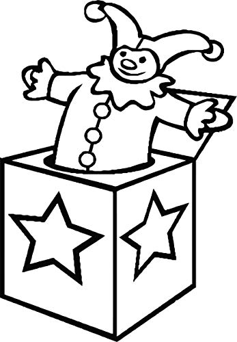 Jack in The Box Toy Classic Toys Clown Clowns Play Playhouse Fun Gifts Babies Guys Boys Girls Womens Kids Children Wall Decals Vinyl Stickers Art...