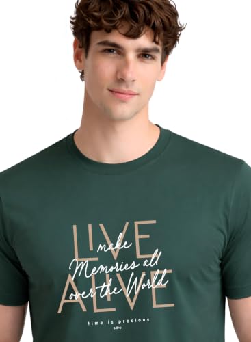 Image of ADRO Printed Tshirt for Men | Cotton Printed T-Shirt | Regular Fit Casual Mens T-Shirts | Premium Summer Tshirts