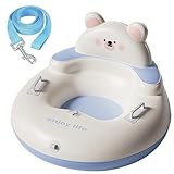 StaZamor Inflatable Sled 33 Inch Heavy Duty Snow Tube with Backrest Handles and Tow Rope PVC Toddler Snow Sled for Kids Winter Outdoor Sledding Play