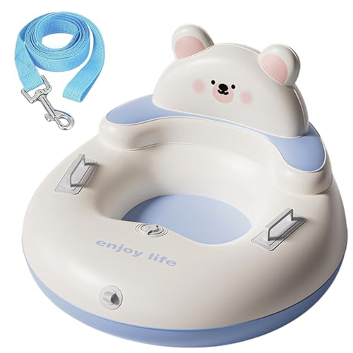 StaZamor Inflatable Sled 33 Inch Heavy Duty Snow Tube with Backrest Handles and Tow Rope PVC Toddler Snow Sled for Kids Winter Outdoor Sledding Play