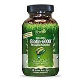 Irwin Naturals Biotin-6000 Supports Healthy Skin, Hair & Nails - Strength + Protection with High Potency 6000 mcg, Bamboo, Avocado, Coconut & More - Maximum Absorption - 60 Liquid Softgels
