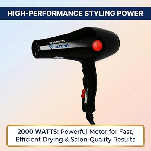 Image of Hair Dryer 2000W Professional for Women & Men - Hot & Cold Air Blow Dryer with 3 Heat & 2 Speed Settings, Salon Styling Dryer with Concentrator Nozzle, Fast Dry Lightweight Hair Dryer