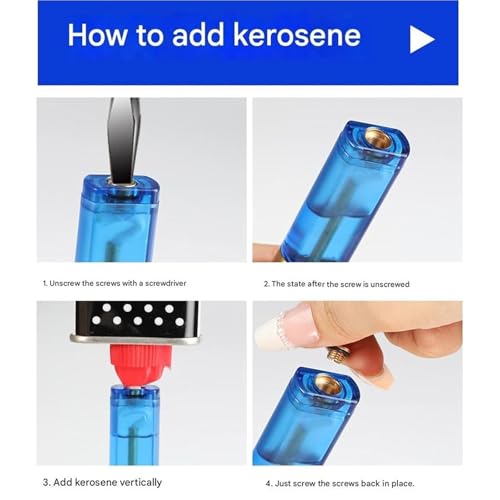 Encendedor retro de queroseno con cuerpo transparente miniatura 5