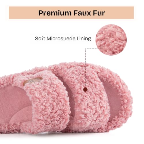  Womens Fuzzy Open-toe Slippers - image 5