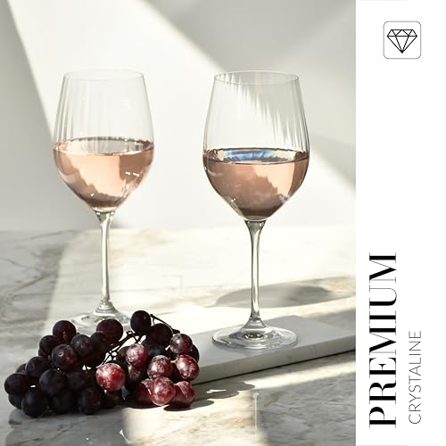 Krosno-Wine-Glasses-Textured-Optic-Effect-Set-of-4-152-oz-Harmony-Lumi-Collection-Elegant-Glassware-Red-and-White-Wine-Crystal-Clear-Modern-Design-Dishwasher-Safe-Made-in-Europe Krosno Wine Glasses Textured Optic Effect Set of 4 152 oz Harmony Lumi Collection Elegant Glassware Red and White Wine Crystal Clear Modern Design Dishwasher Safe Made in Europe