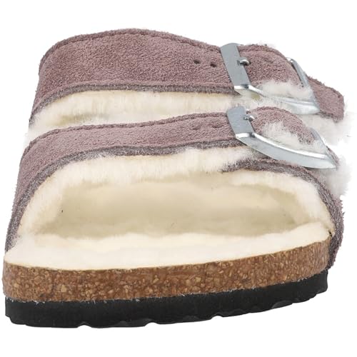 Birkenstock Arizona Shearling Kids Sandals Suede Faded Purple Cozy Winter Footwear2
