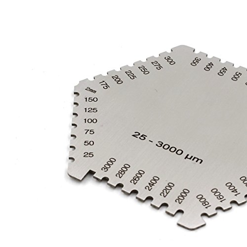 Medidor de Espesor de Película Húmeda para Soldadura, Rango 25-3000 μm, Herramienta Hexagonal de Inspección de Grosor de Pintura miniatura 3