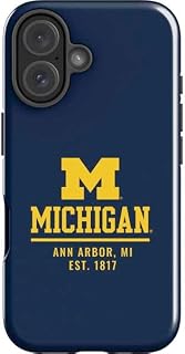 Impact Phone Case Compatible with iPhone 16 - Officially Licensed University of Michigan Ann Arbor Est 1817 Design