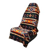 Sprints Athletic Running Towel, Full-Sized, Car Seat Cover - Performance Microfiber (Aztec Artisans & Chocolate Currency)