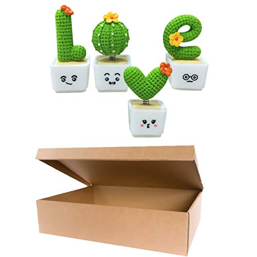 ABOOFAN 4pcs Cactus Flower Pot Plant Miniature Ornament Set Cactus Car Decoration Resin Cactus Bonsai Car Interior Dashboard Accessories Creative Home Decoration (Green)